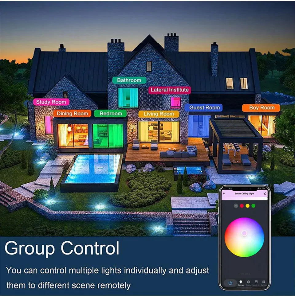 Smart WiFi BLE LED Ceiling Light AC 220V 24W