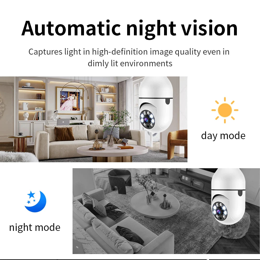 E27 Surveillance Camera Full Color Night Vision